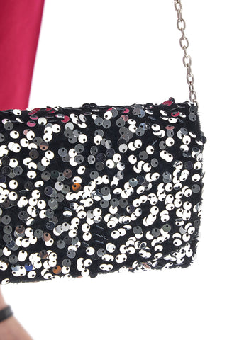 Pochette Coveri Collection Sera Nero Paiettes