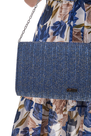 Elegantna torbica iz tkanine v barvi denim Coveri Collection 0189