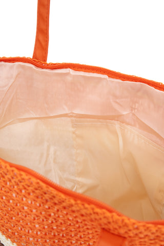 Oranžna plažna torba iz rafije First Lady XI Y008