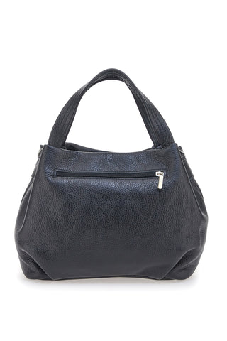 Borsa a mano nera con tracolla removibile 100% Vera Pelle NEW BAG 304