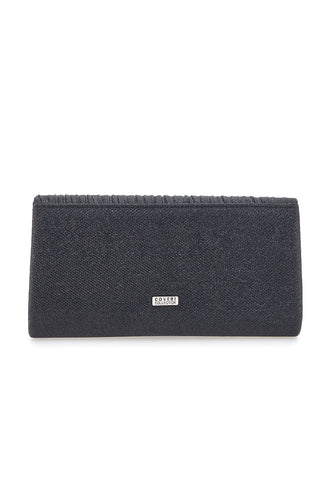 Črna torbica z bleščečim učinkom, magnetom in snemljivim ramenskim trakom COVERI COLLECTION 0149-F