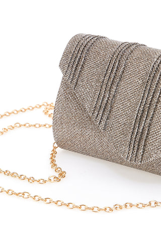 Modra večerna torbica z gubami in bleščicami COVERI COLLECTION SERA 099