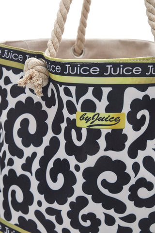 Plažna torba s črno-belo potiskano torbico Juice Rodi 0169