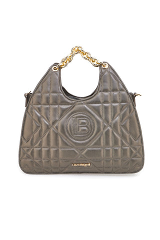 Olive zeleno prešito torbico z verigastimi ročaji Laura Biagiotti LB25W-261-2