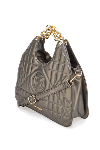 Olive zeleno prešito torbico z verigastimi ročaji Laura Biagiotti LB25W-261-2