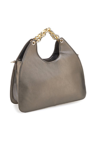 Olive zeleno prešito torbico z verigastimi ročaji Laura Biagiotti LB25W-261-2