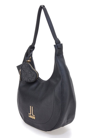 Črna torba hobo z denarnico v obliki srca Lancetti LL25W-100-3