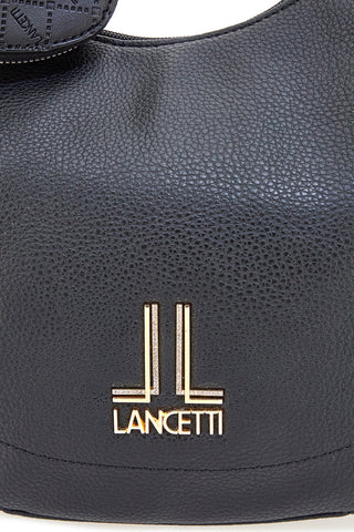 Črna torba hobo z denarnico v obliki srca Lancetti LL25W-100-3