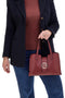 Bordeaux torba z dvojnimi ročaji in kovinskim logotipom Giulia Pieralli M-943