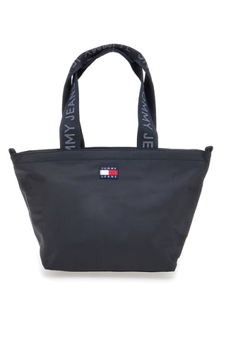 Črna mini nakupovalna torba iz tkanine z ročaji z logotipom Tommy Jeans Daily Mini Tote