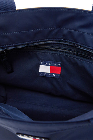 Modra mini nakupovalna torba iz tkanine z ročaji z logotipom Tommy Jeans Daily Mini Tote