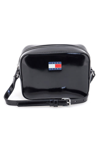 Črna torba z bleščečim učinkom Tommy Camera Bag