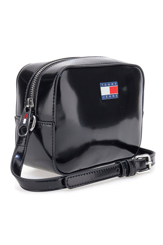 Črna torba z bleščečim učinkom Tommy Camera Bag
