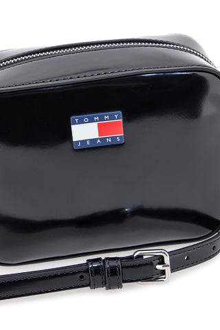 Črna torba z bleščečim učinkom Tommy Camera Bag