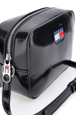Črna torba z bleščečim učinkom Tommy Camera Bag