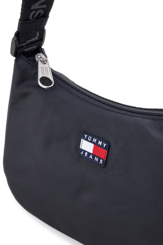 Črna torba iz tkanine z logotipom Tommy Jeans Shoulder Bag