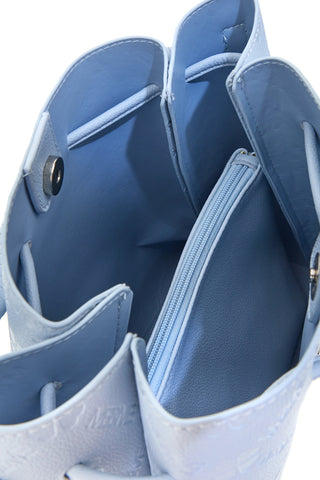 Borsa secchiello azzurro con tracolla e pochette Me & me L2526
