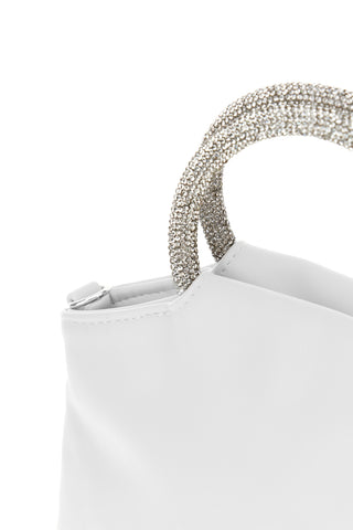 Borsa bianca con manico gioiello Nbg SERA/1281