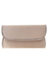 Pochette beige scuro elegante con strass e tracolla New bag SERA/3501