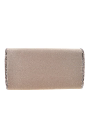 Pochette beige scuro elegante con strass e tracolla New bag SERA/3501