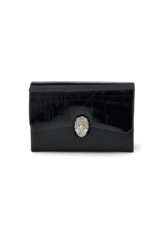 Pochette nera con fibbia gioiello Nbg SERA/3512