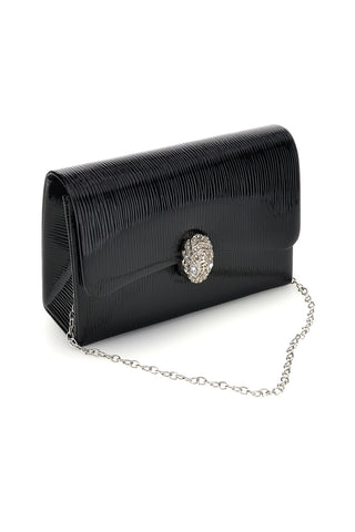 Pochette nera con fibbia gioiello Nbg SERA/3512
