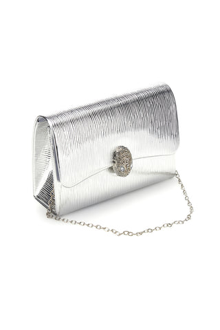 Pochette argento con fibbia gioiello Nbg SERA/3512