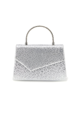 Borsa argento con texture animalier e tracolla a catena Nbg SERA/3488