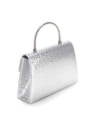 Borsa argento con texture animalier e tracolla a catena Nbg SERA/3488