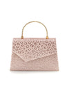 Borsa rosa con texture animalier e manico a catena Nbg SERA/3488