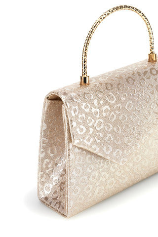 Borsa oro con texture animalier e tracolla a catenella Nbg SERA/3488