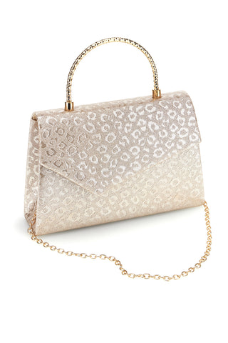 Borsa oro con texture animalier e tracolla a catenella Nbg SERA/3488