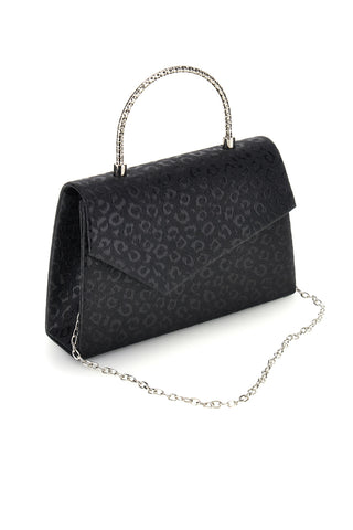 Pochette nera con texture all over e catena Nbg SERA/3488