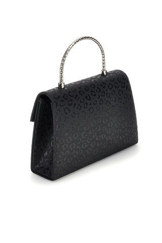 Pochette nera con texture all over e catena Nbg SERA/3488