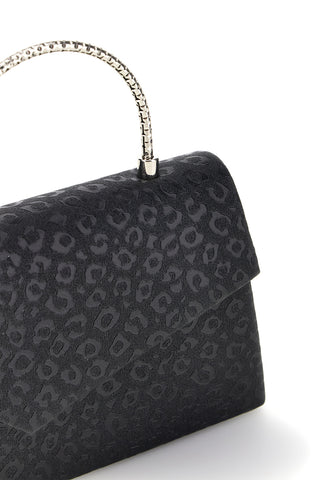 Pochette nera con texture all over e catena Nbg SERA/3488
