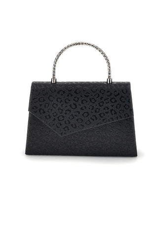 Pochette nera con texture all over e catena Nbg SERA/3488