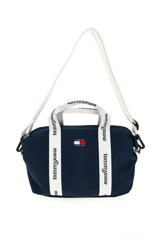 Modra torbica iz blaga s trakovi z logotipom Tommy Jeans 18460
