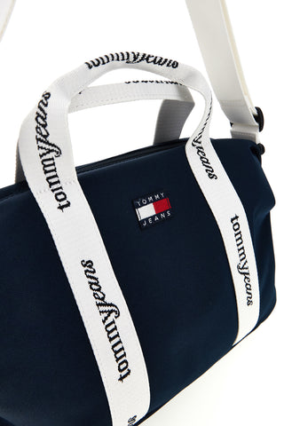 Modra torbica iz blaga s trakovi z logotipom Tommy Jeans 18460