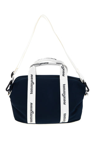 Modra torbica iz blaga s trakovi z logotipom Tommy Jeans 18460
