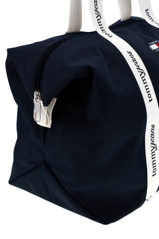 Modra plažna torba iz blaga z ročaji z logotipom Tommy Jeans 18461