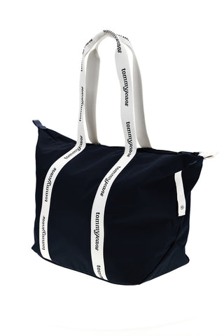 Modra plažna torba iz blaga z ročaji z logotipom Tommy Jeans 18461