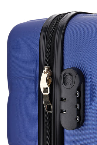Trolley rigido medio blu con ruote girevoli Prima riga PR185/M