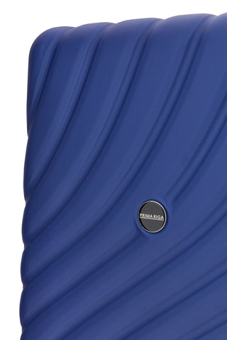 Trolley rigido medio blu con ruote girevoli Prima riga PR185/M
