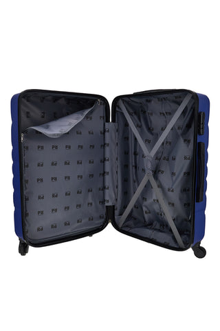 Trolley rigido medio blu con ruote girevoli Prima riga PR185/M