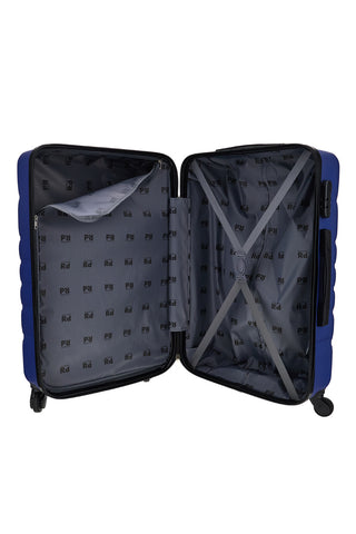 Valigia Trolley Grande rigida blu con lucchetto a combinazione Prima riga PR185/G