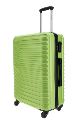 Trolley Valigia Media rigida verde con 4 ruote Prima riga PR191/M