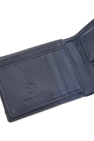 Modra denarnica iz pravega usnja z zaščito RFID Lancetti LL25W-768-44