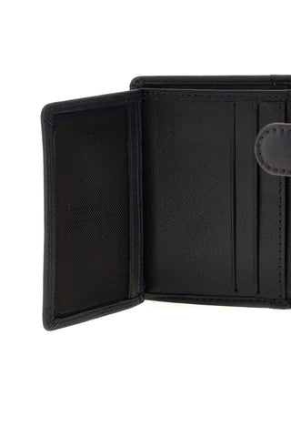 Črna usnjena navpična denarnica z zaščito RFID Lancetti LL26S-766-82