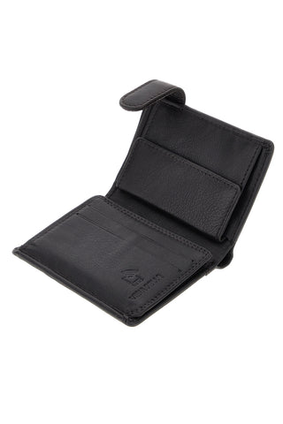 Črna usnjena navpična denarnica z zaščito RFID Lancetti LL26S-766-82
