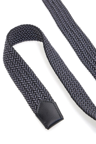 Črn in siv prepleten pas v ribji koži Basile BA1347/ELASTICO